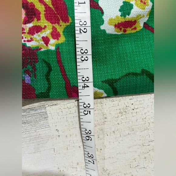 J. Crew Pleated Shift Dress Floral Green Linen Sleeveless Knee Length Size 2 - Picture 7 of 11